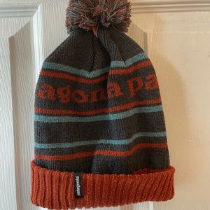 Patagonia Powder Town Beanie - Orange/Blue/Grey